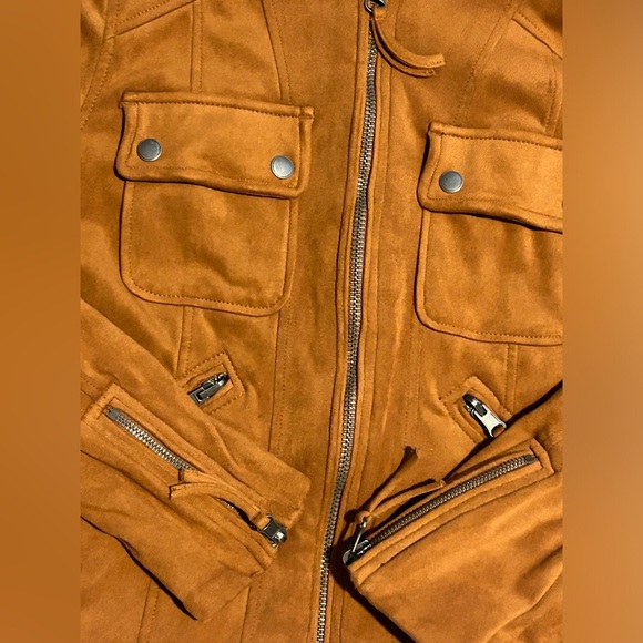 Free People Mia Brown Faux Suede Biker Jacket - S - Picture 4 of 8